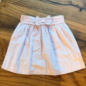 Bella Bliss size 7 girls Pink Striped Seersucker Bow Skirt NWT